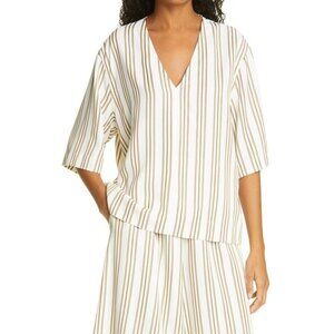 Judith & Charles BNWOT womens "tropic" striped short leeve blouse sz 2